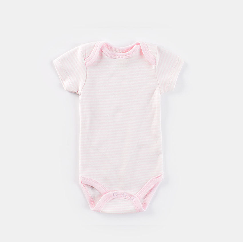 Short-sleeved Bodysuit Romper Newborn Clothes Onesies StrpPink
