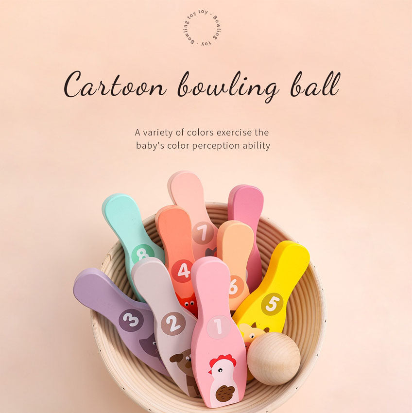 Wooden Animal Bowling Toy