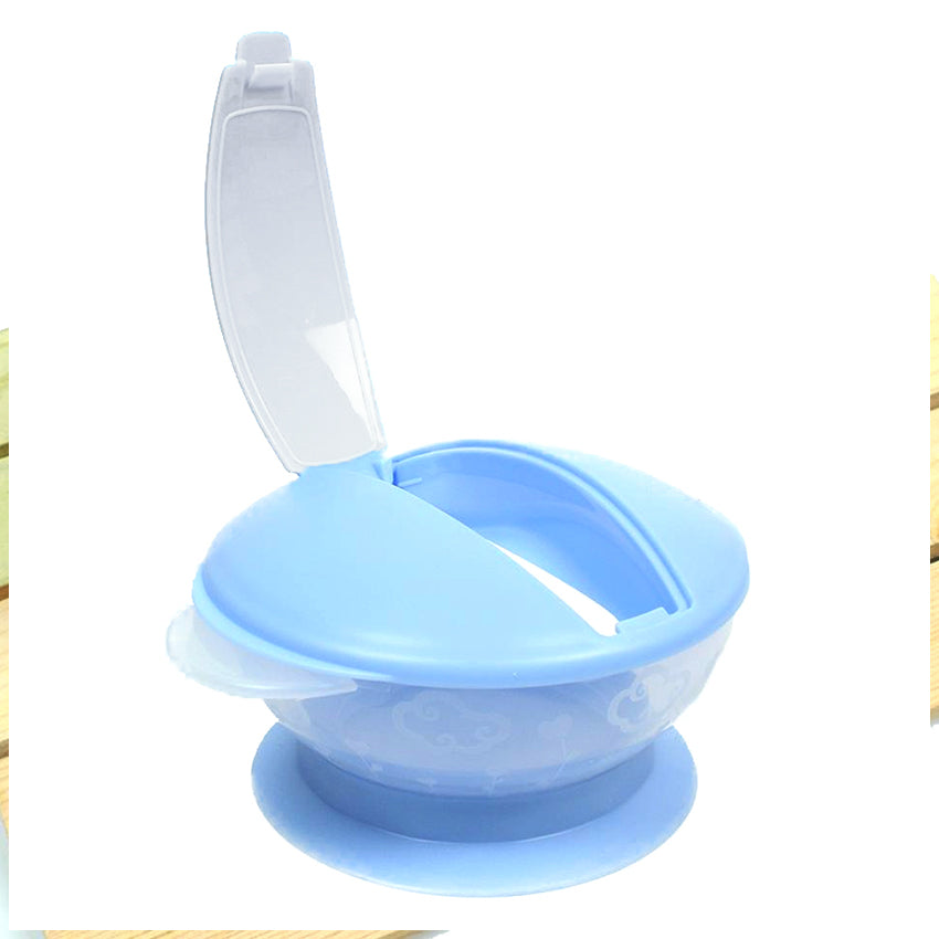 Soft Silicone bowl with suction and spoon Plate Baby Feeding Bowl Plate - YX-244(A)
