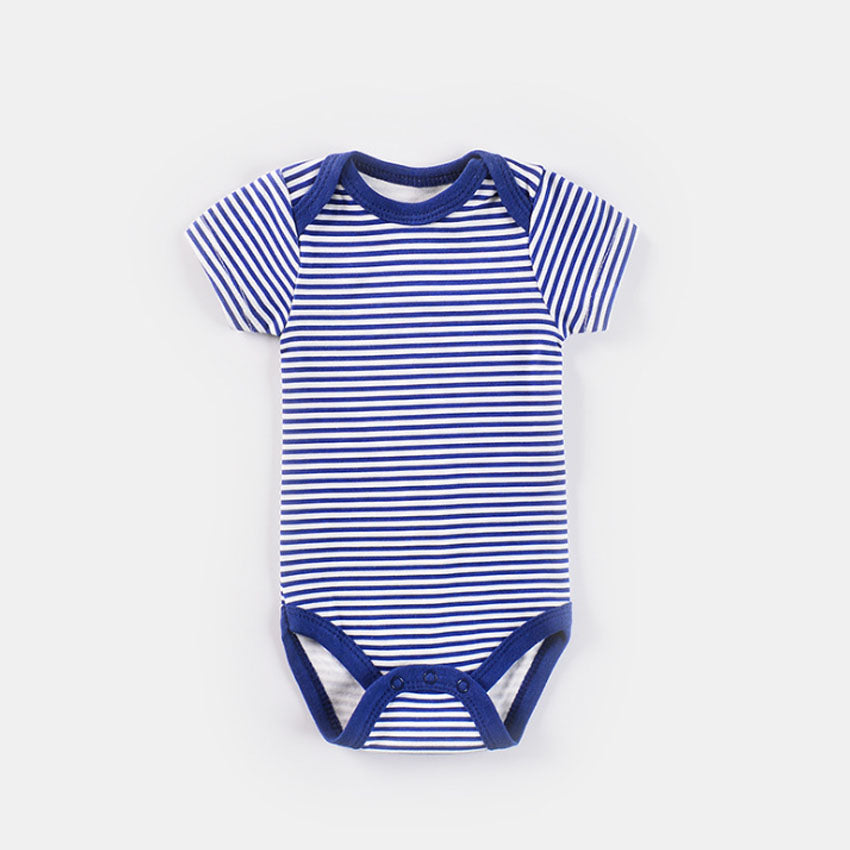 Short-sleeved Bodysuit Romper Newborn Clothes Onesies StrpBlue