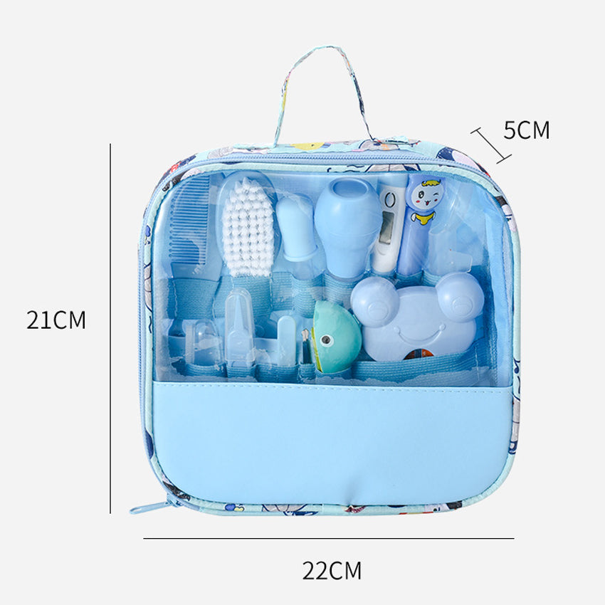 13pcs Baby Care Cloth Bag Set Nasal Aspirator Nail Scissors Cleaning Care