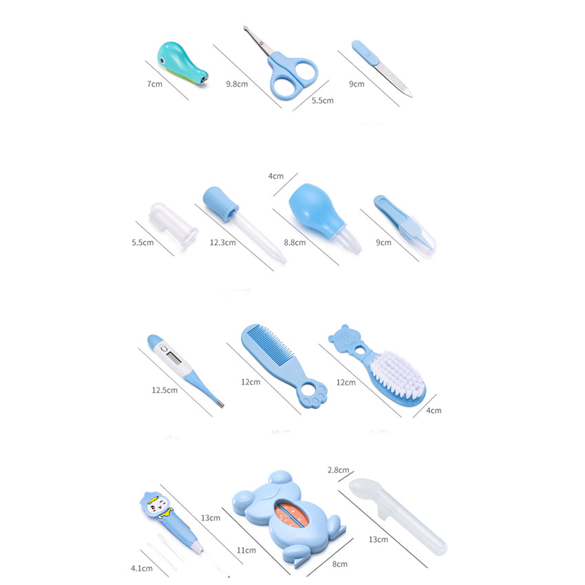 13pcs Baby Care Cloth Bag Set Nasal Aspirator Nail Scissors Cleaning Care