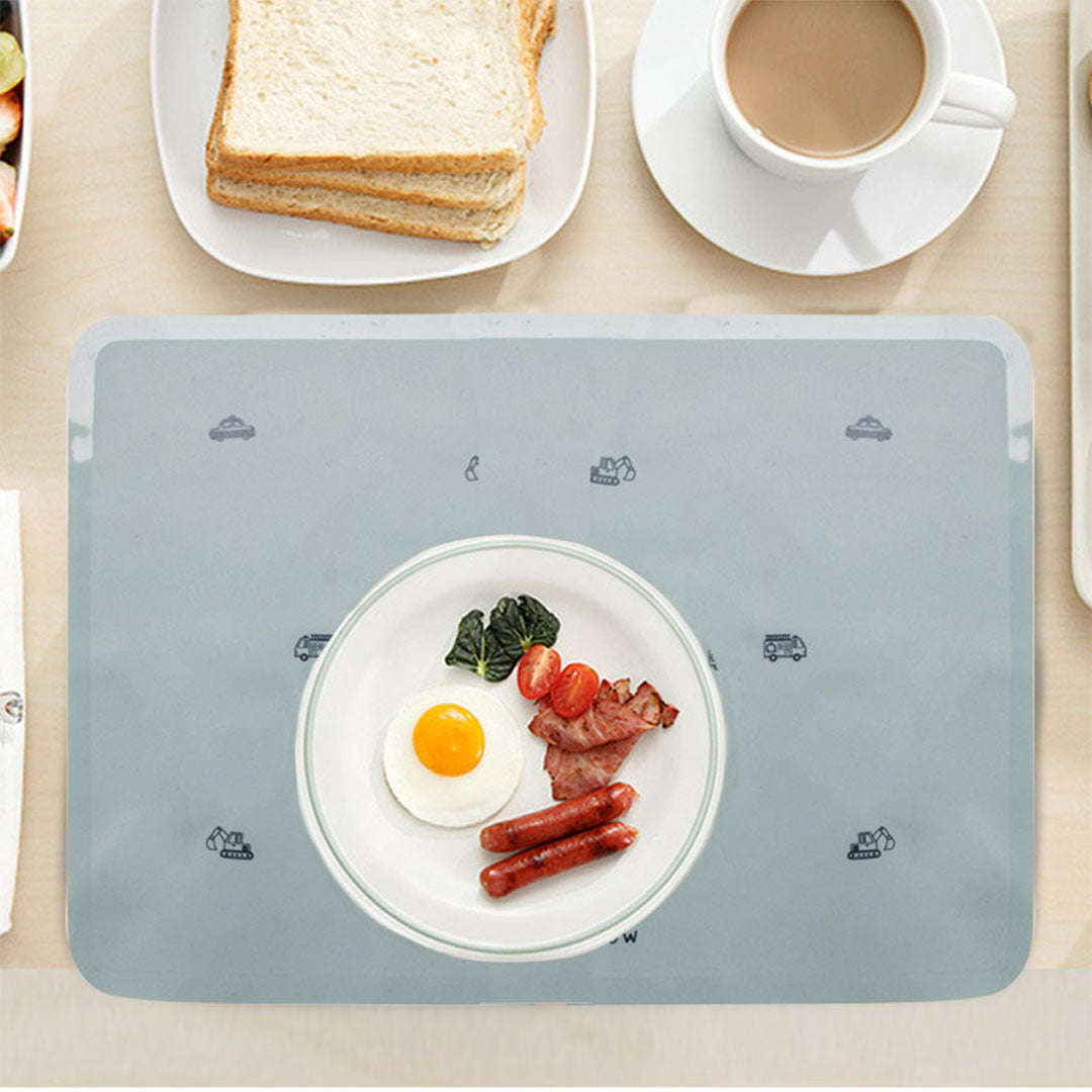 Baby waterproof eating bib mat set