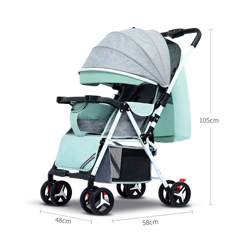 Flagship Two-way Implementation Cartoon ear Full Roof White Tube-3 Edition Baby Stroller