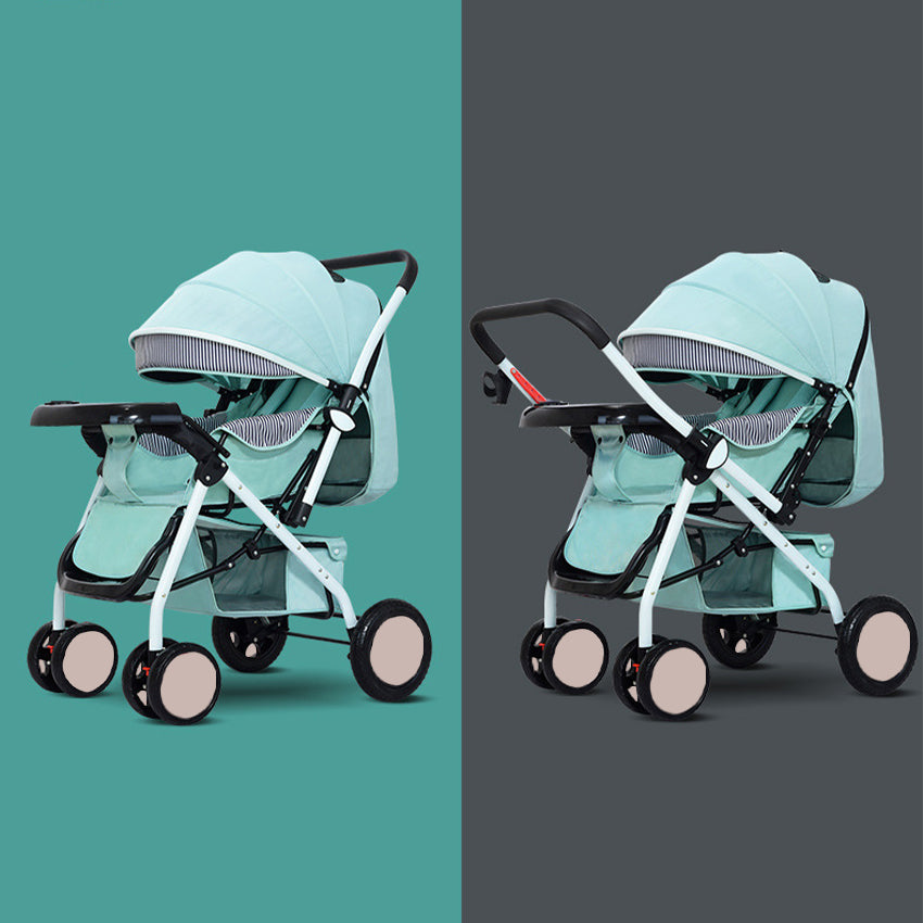 Flagship Two-way Implementation Cartoon ear Full Roof White Tube-3 Edition Baby Stroller