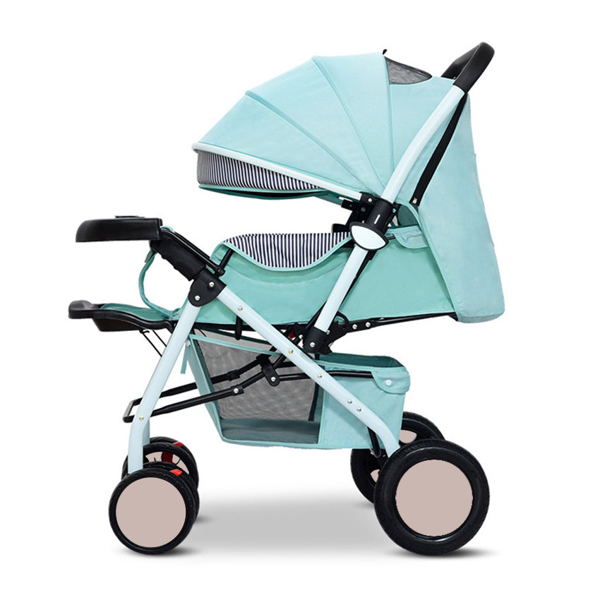 Flagship Two-way Implementation Cartoon ear Full Roof White Tube-3 Edition Baby Stroller