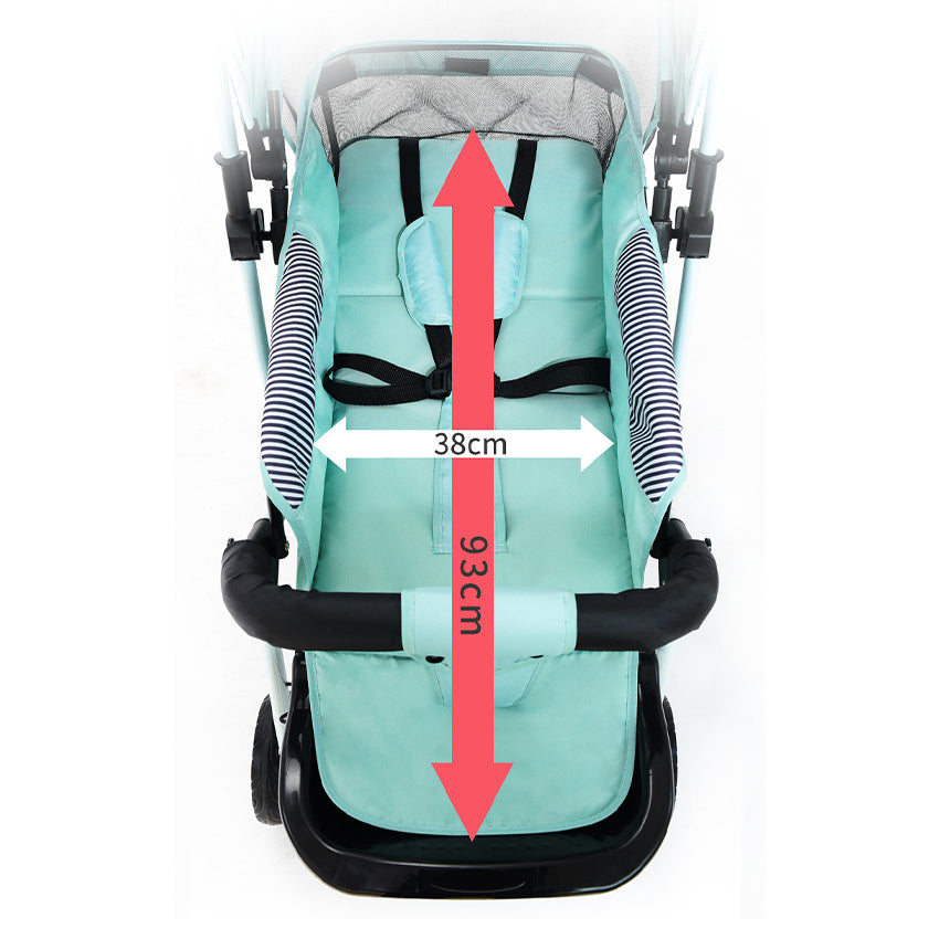 Flagship Two-way Implementation Cartoon ear Full Roof White Tube-3 Edition Baby Stroller