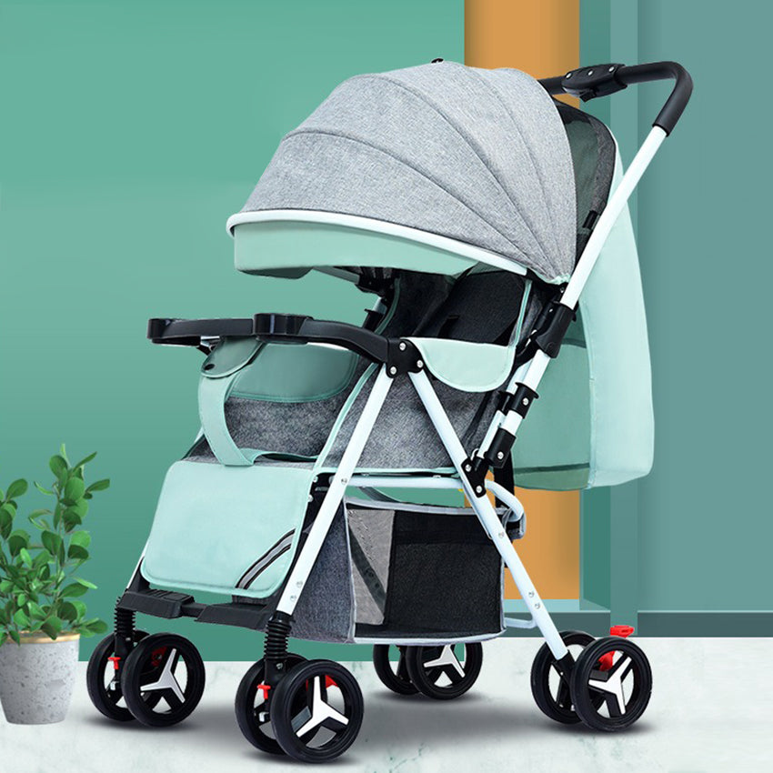 Flagship Two-way Implementation Cartoon ear Full Roof White Tube-3 Edition Baby Stroller