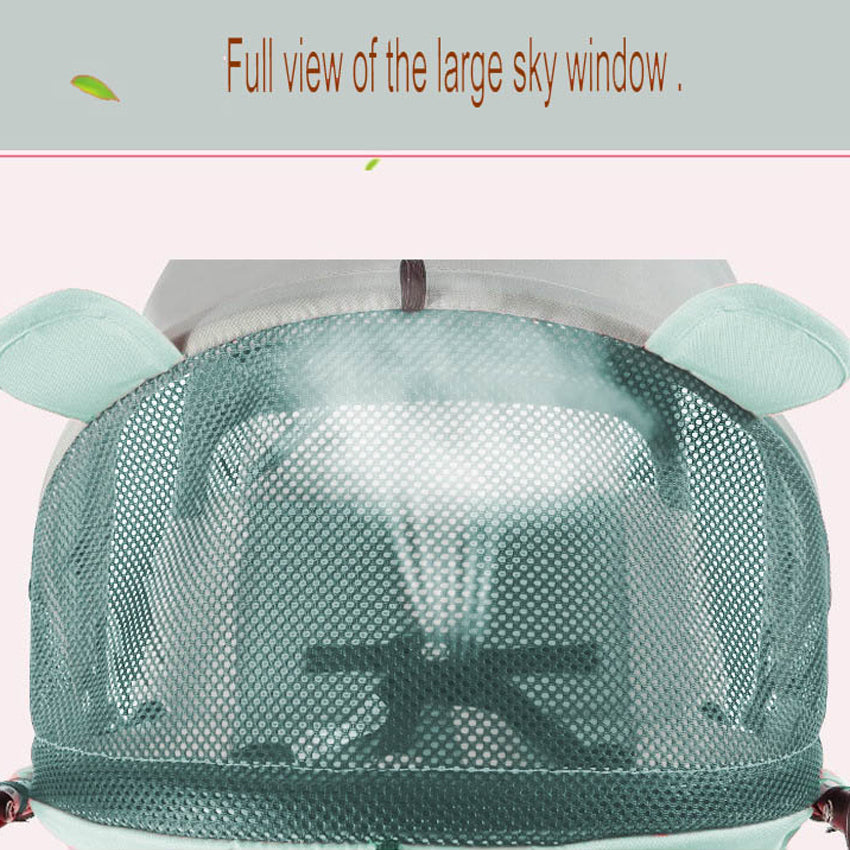 Two-way Implementation Cartoon ear Full Roof White Tube-3 Edition Baby Stroller HW10A