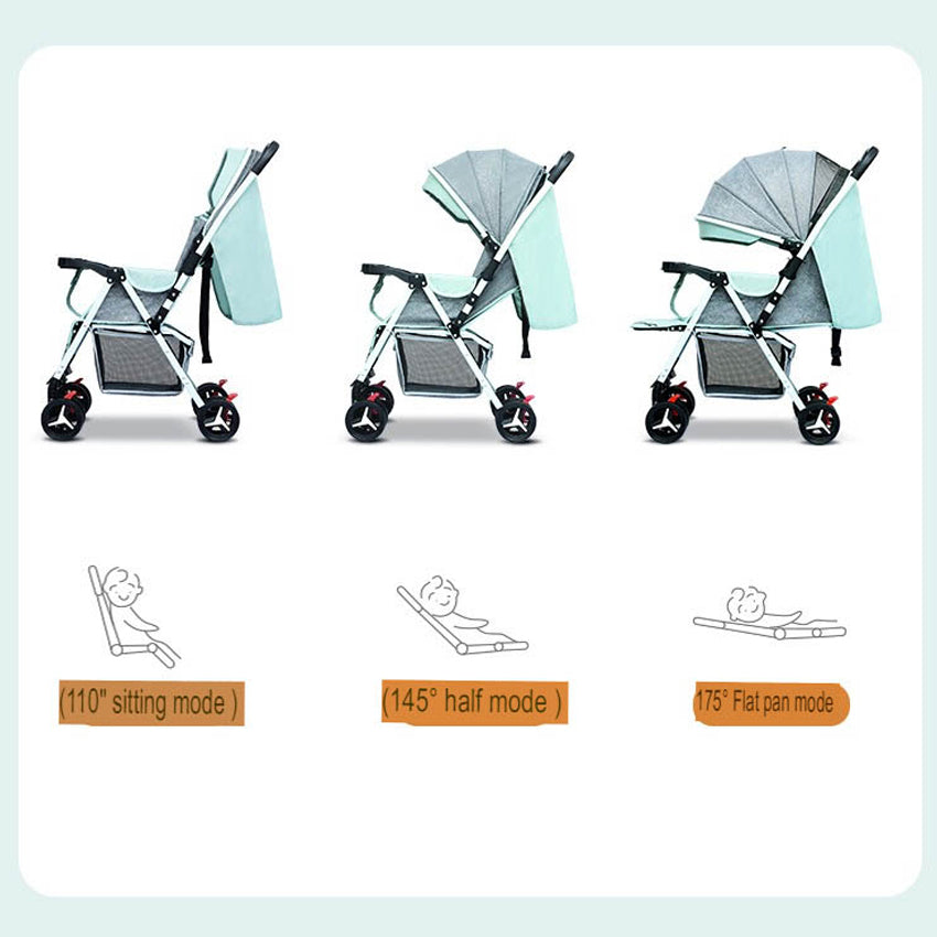 Extreme Two-Way Vertebral Line Full Roof White Tube-3 Edition Baby Stroller