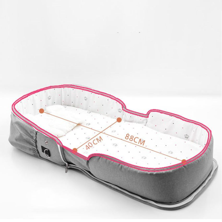 Crib middle bed newborn crib folding portable bionic bed mummy bag backpack