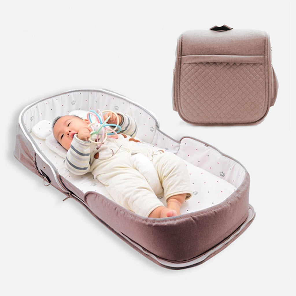 Crib middle bed newborn crib folding portable bionic bed mummy bag backpack