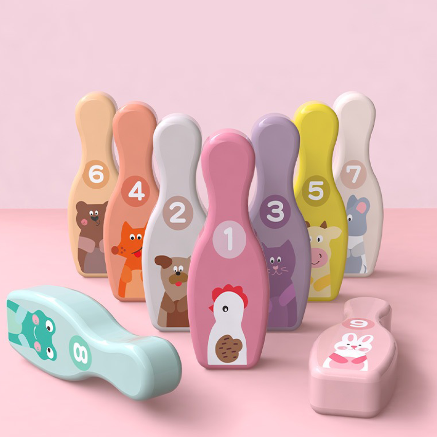 Wooden Animal Bowling Toy