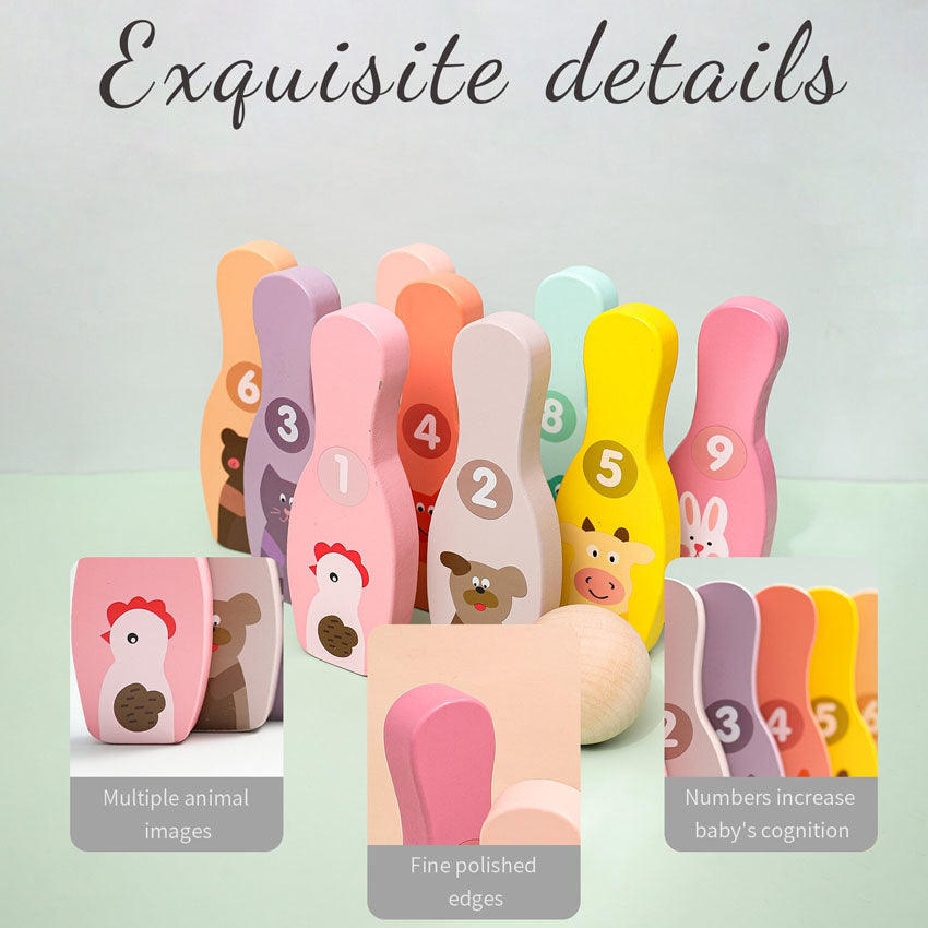 Wooden Animal Bowling Toy