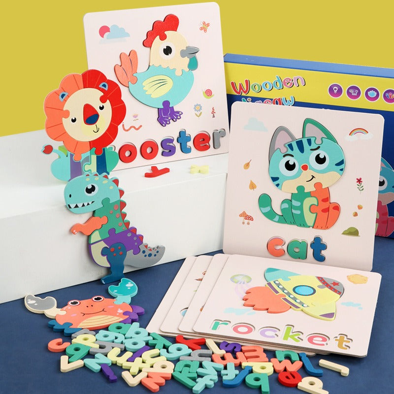 English letter recognition wooden puzzles