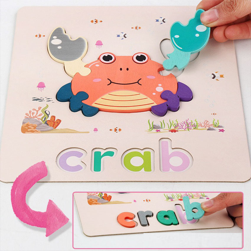 English letter recognition wooden puzzles
