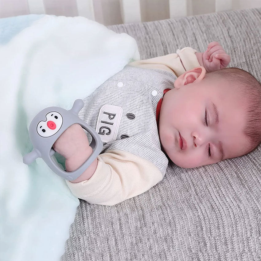 Penguin hand guard silicone teether baby anti-bite hand