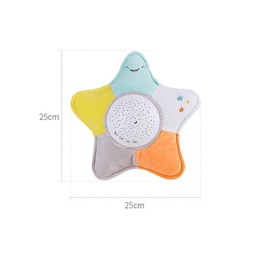 Five-pointed star projection lamp baby soothing light-emitting music plush toy