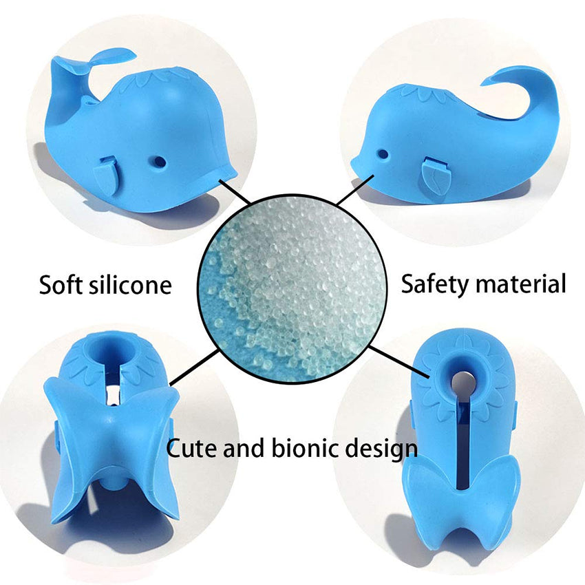 Silicone whale faucet protective cover for children bathing