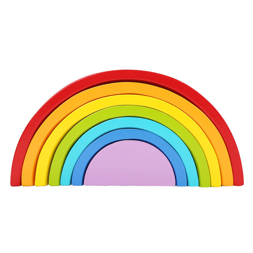 Wooden Multicolored Arch Rainbow Building Blocks