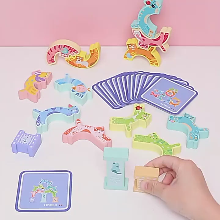 Puppy stacking high building blocks balancing toy